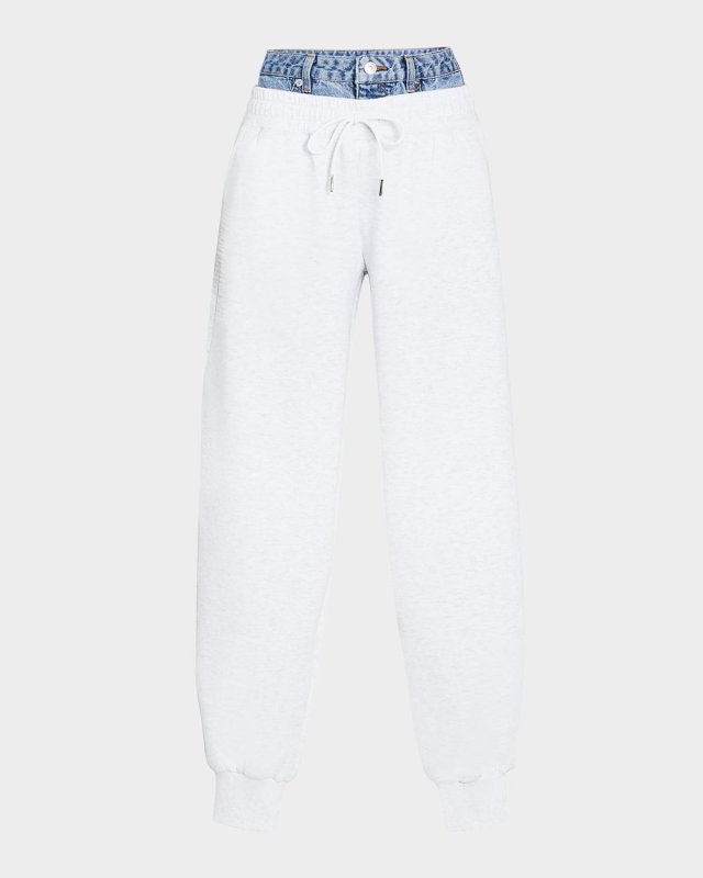 Klara Mixed-Media Sweatpants